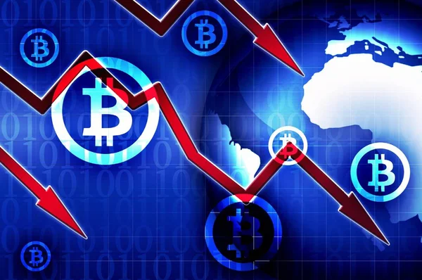 Bitcoin crise monétaire illustration de fond — Photo