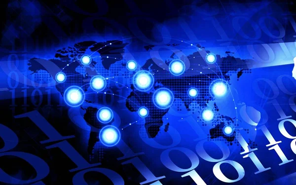 Veri teknolojisi ağ mavi arka plan — Stok fotoğraf