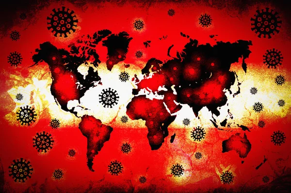 Światowy Kryzys Wirus Korony Epidemii Wiadomości Tło Ilustracja — Zdjęcie stockowe