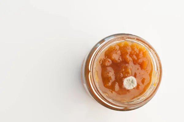 Mold peach jam in bottom — Stock Photo, Image