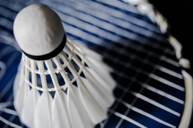 Badminton raket devamsızlık ve badminton Servisi horoz Close-Up