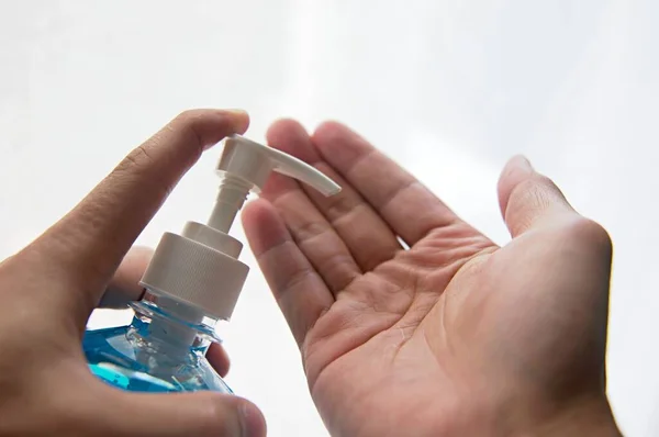 Sıhhi Tesisat Mikrop Önleme Önleyici Konsept Covid Durumu Için Hand — Stok fotoğraf