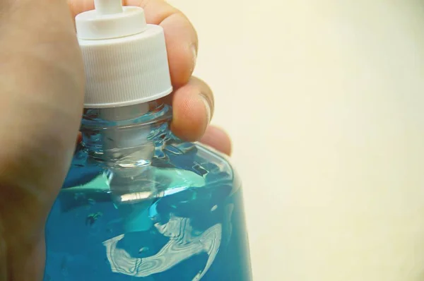 Alcohol Gel Hand Apply Clear Plastic Bottle Sanitation Germ Preventative — Stock Photo, Image
