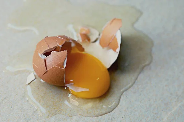 Broken Egg Floor Copy Space Selective Focus Photo Can Used — Stock Photo, Image