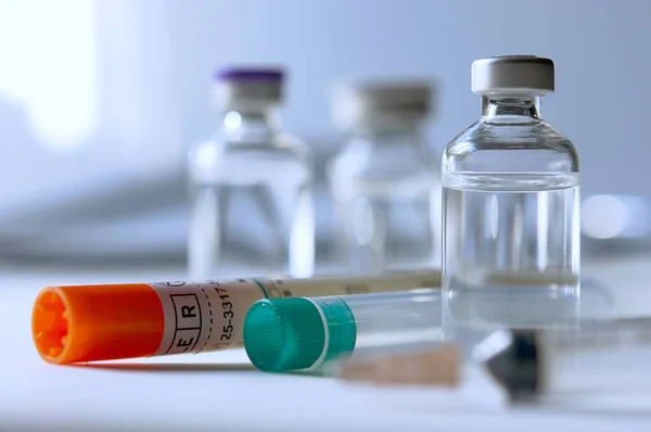 Medicamentos Viales Preparados Para Inyección Vacunas Tratamiento Del Cáncer Tratamiento —  Fotos de Stock