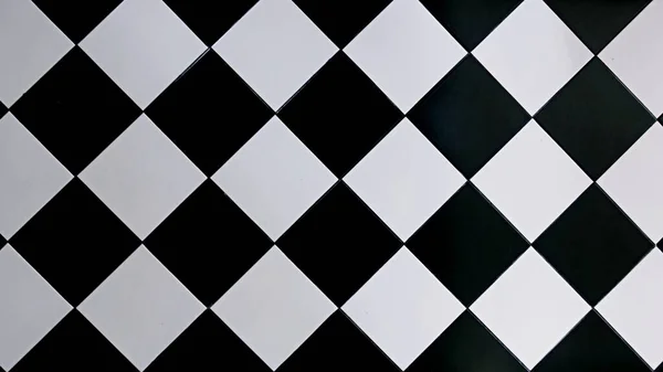 Zwarte Witte Geruite Vloertegels Abstracte Achtergrond Textuur — Stockfoto