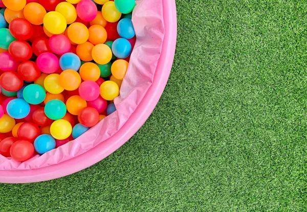 Beaucoup Boules Plastique Colorées Dans Terrain Jeu Pour Enfants Genre — Photo