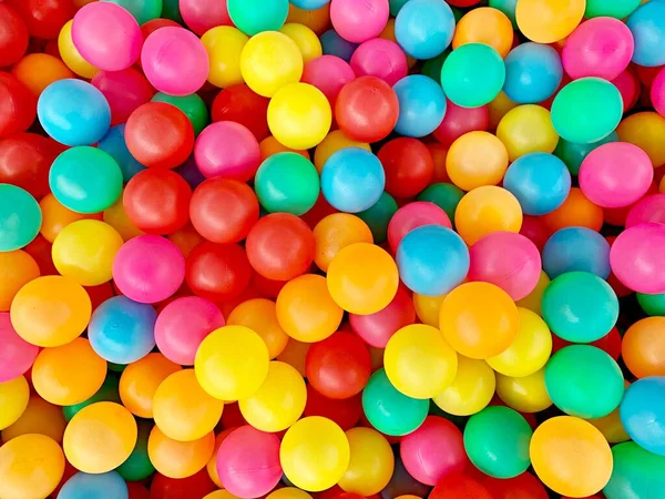 Många Färgglada Plastbollar Barnens Ballpit Lekplats Typ Leksak För Barn — Stockfoto