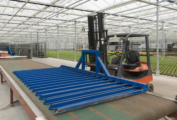 Greenhouse machinery and conveyor belt — Stock Photo, Image