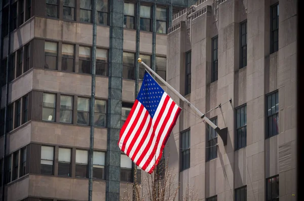 Amerykańską flagę na Manhattanie — Zdjęcie stockowe