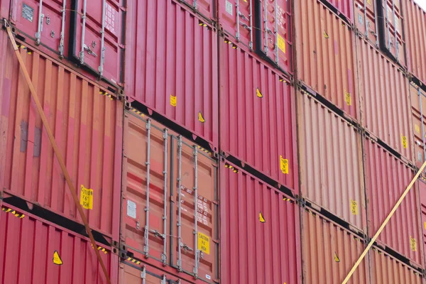 Stacked red containers — Stock Photo, Image