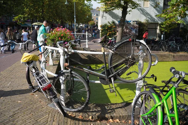 Överbrygga med cyklar — Stockfoto