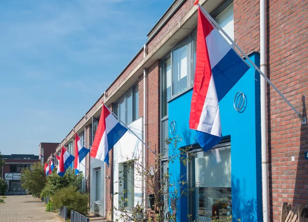 Banderas holandesas en la calle — Foto de Stock