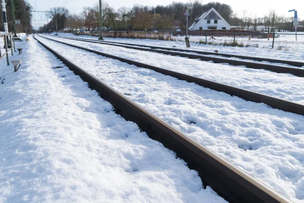 Železniční sněhem — Stock fotografie