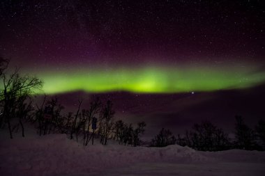 İsveç 'in kuzeyinde kuzey ışıkları