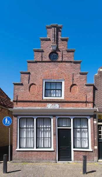 Facades Monumental Gabled Houses Dutch Village Enkhuizen — стокове фото