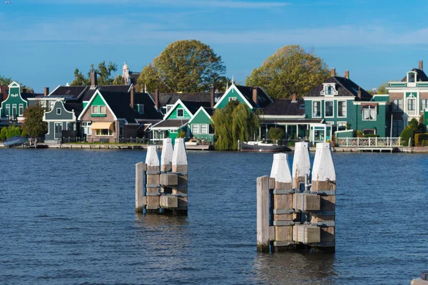 Vista Zaanse Schans Barrio Con Edificios Históricos Madera Municipio Zaanstad — Foto de Stock