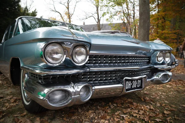Usselo Netherlands October 2018 Front View Blue Cadillac Sedan Ville — Stock Photo, Image