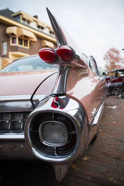 Usselo Nizozemsko Října 2018 Pohled Zezadu Starobylými Zadními Světly Cadillacu — Stock fotografie