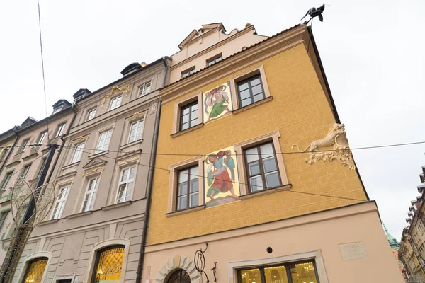 Warsaw Pologne Décembre 2018 Murales Sur Une Façade Maison Ville — Photo