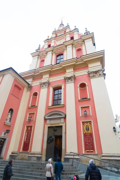 Advertência Polónia Dezembro 2018 Igreja Nossa Senhora Graça Construída Entre — Fotografia de Stock