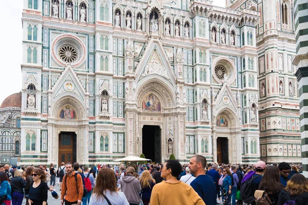 Florence Italie Avril 2019 Beaucoup Touristes Devant Célèbre Duomo Également — Photo
