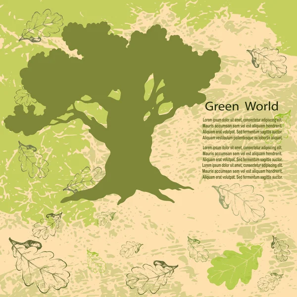 Mundo Verde. Salvar el planeta habitable — Vector de stock