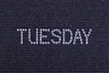 Gün haftanın Salı rhinestones kristal renk yapılır kelime 