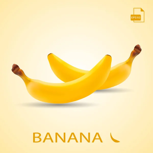 Uppsättning av två färska bananer isolerad på en bakgrund. — Stock vektor