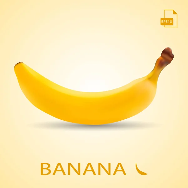 Μία νωπή μπανάνα φρούτων που απομονώνονται σε ένα φόντο. — Διανυσματικό Αρχείο