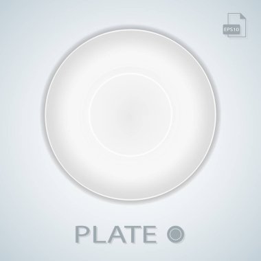 İzole bir arka plan üzerinde beyaz basit plaka. Vektör çizim.