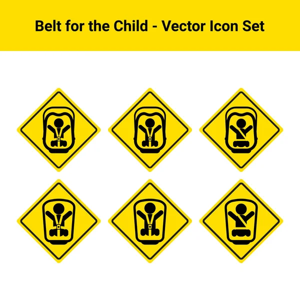 Auto pás pro dítě izolovaných na bílém pozadí. Vektorové ikony Set. — Stockový vektor