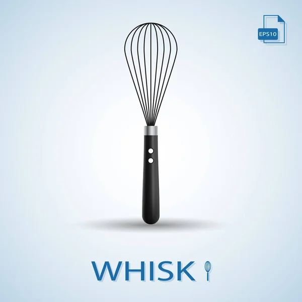 Кухонные инструменты Whisk Isolated On A Background. Векторная миграция . — стоковый вектор