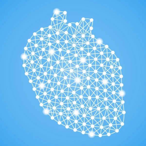 Людське серце ізольоване на блакитному тлі. Векторна ілюстрація . — стоковий вектор