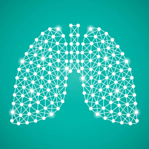 Människans lungor isolerad på en grön bakgrund. Vektorillustration. — Stock vektor