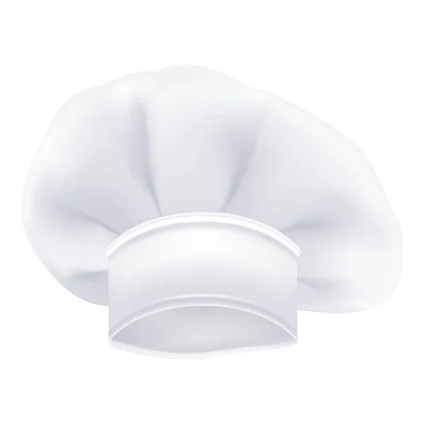 Fotorrealista chef blanco o cocinero o panaderos sombrero aislado sobre un fondo blanco. Ilustración vectorial — Archivo Imágenes Vectoriales