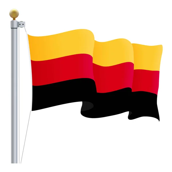 Размахивание германским флагом на белом фоне. Векторная миграция . — стоковый вектор