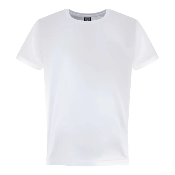 Férfiak s fehér rövid ujjú póló Design sablonok elszigetelt fehér Background. Vektoros illusztráció — Stock Vector