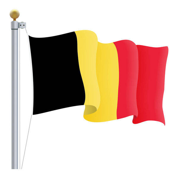 Размахивая бельгийским флагом на белом фоне. Векторная миграция
.