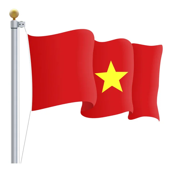 Waving Flag de Vietnam isolé sur fond blanc. Illustration vectorielle — Image vectorielle