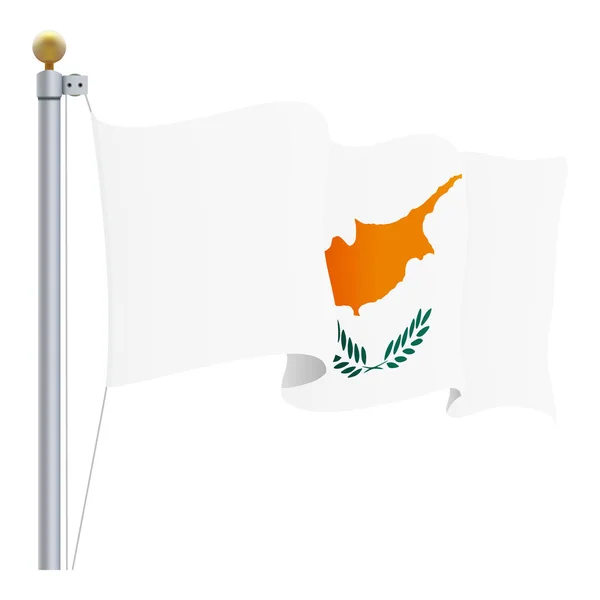 Elszigetelt fehér Background ciprusi zászló integet. Vektoros illusztráció. — Stock Vector
