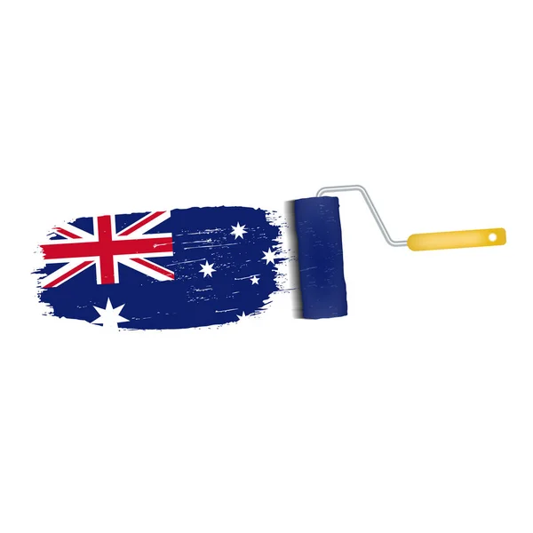 Brush Stroke With Australia National Flag Isolated On A White Background. Vector Illustration. — Stock Vector