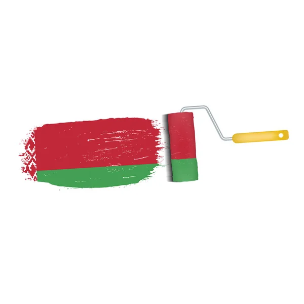 Brush Stroke With Belarus National Flag Isolated On A White Background. Vector Illustration. — Stock Vector