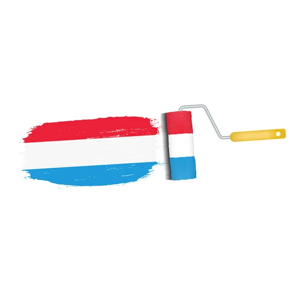 Pincelada con bandera nacional de Luxemburgo aislada sobre un fondo blanco. Ilustración vectorial . — Vector de stock
