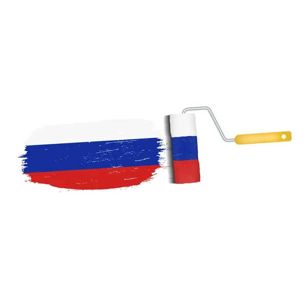 Rusya ulusal bayrak beyaz bir arka plan üzerinde izole ile fırça darbesi. Vektör çizim. — Stok Vektör