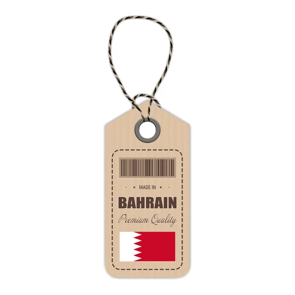 Hängeanhänger aus Bahrain mit Fahnensymbol auf weißem Hintergrund. Vektorillustration. — Stockvektor