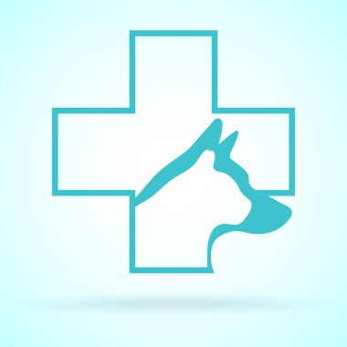 Evcil hayvan tasarım arka plan üzerinde vektör görüntüsü. Petshop, veteriner, köpek, kedi. Hayvan Logo vektör çizim Eps. Petcare logosu. Vektör logo çizim. Yaratıcı kavramı