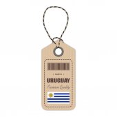 Hang Tag v Uruguayi s ikonou vlajky izolovaných na bílém pozadí. Vektorové ilustrace.