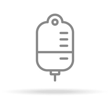 Çanta, Trendy ince çizgi stili beyaz arka plan üzerinde izole kan bağış simgesinde kan. Tıbbi simge tasarım, Apps, Logo, kullanıcı arabirimi için. Vektör çizim.