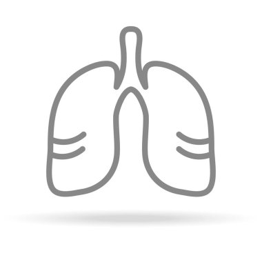 İnsan akciğer, göğüs hastalıkları kutsal kişilerin resmi içinde beyaz arka plan üzerinde izole Trendy ince çizgi stili. Tıbbi simge tasarım, Apps, Logo, kullanıcı arabirimi için. Vektör çizim.
